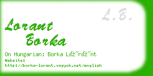 lorant borka business card